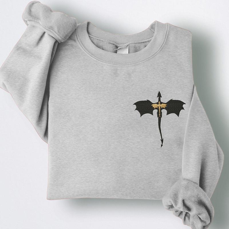 EMBROIDERED Basgiath War College Sweatshirt, Fourth Wing Dragon Rider Violet Sorrengail Xaden Riorson Fantasy Bookish Empyrean Series Shirt
