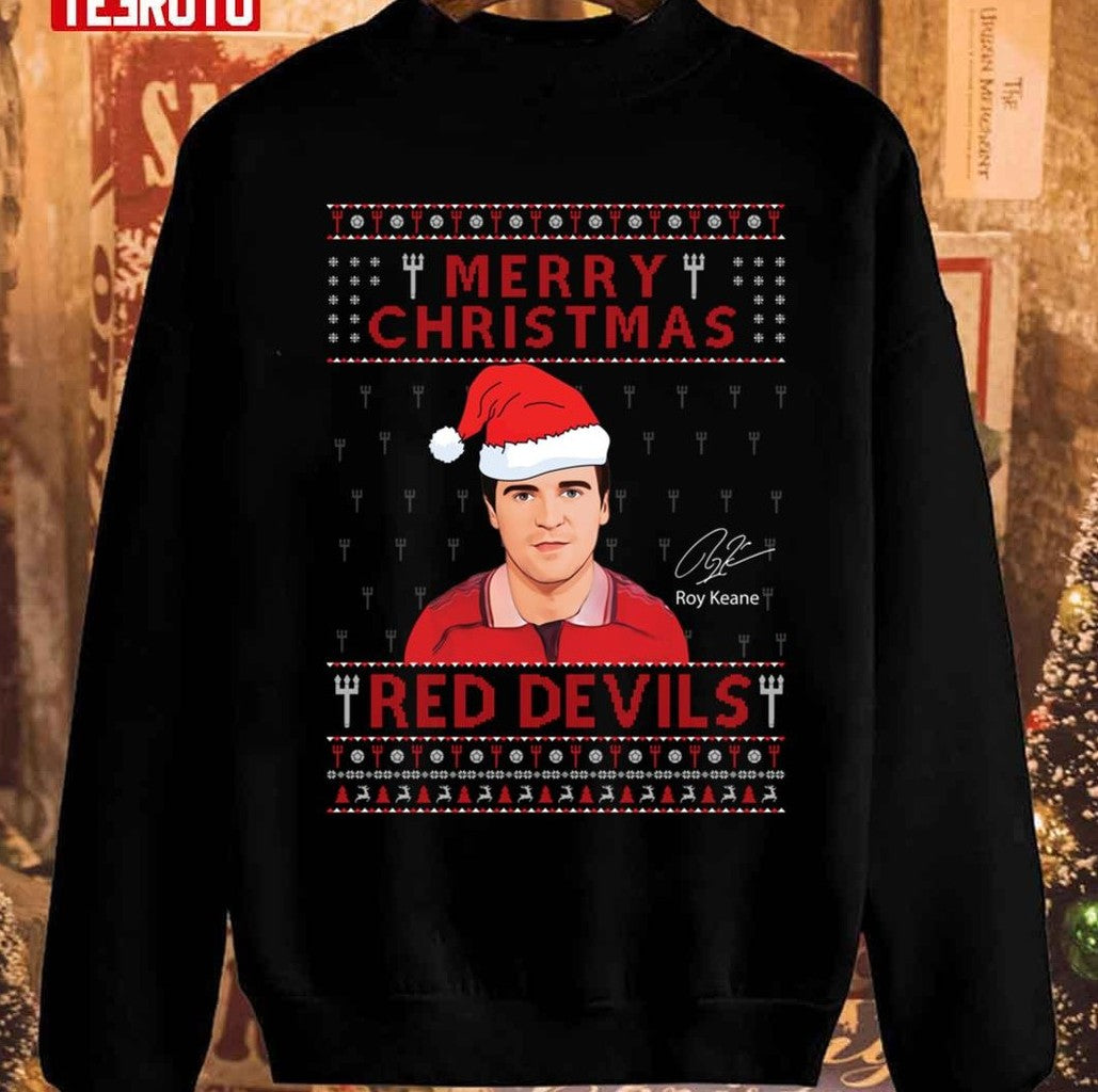 Roy Keane Manchester United Merry Christmas Red Devil Unisex Sweatshirt
