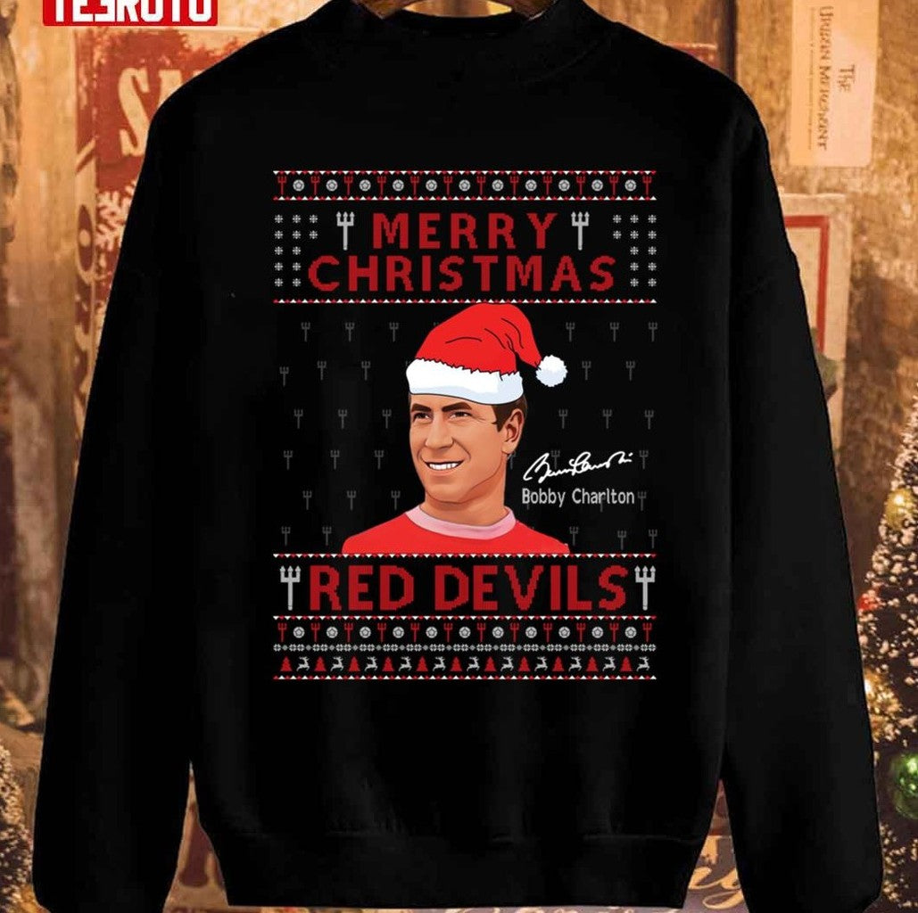Sir Bobby Charlton Manchester United Merry Christmas Red Evil Unisex Sweatshirt