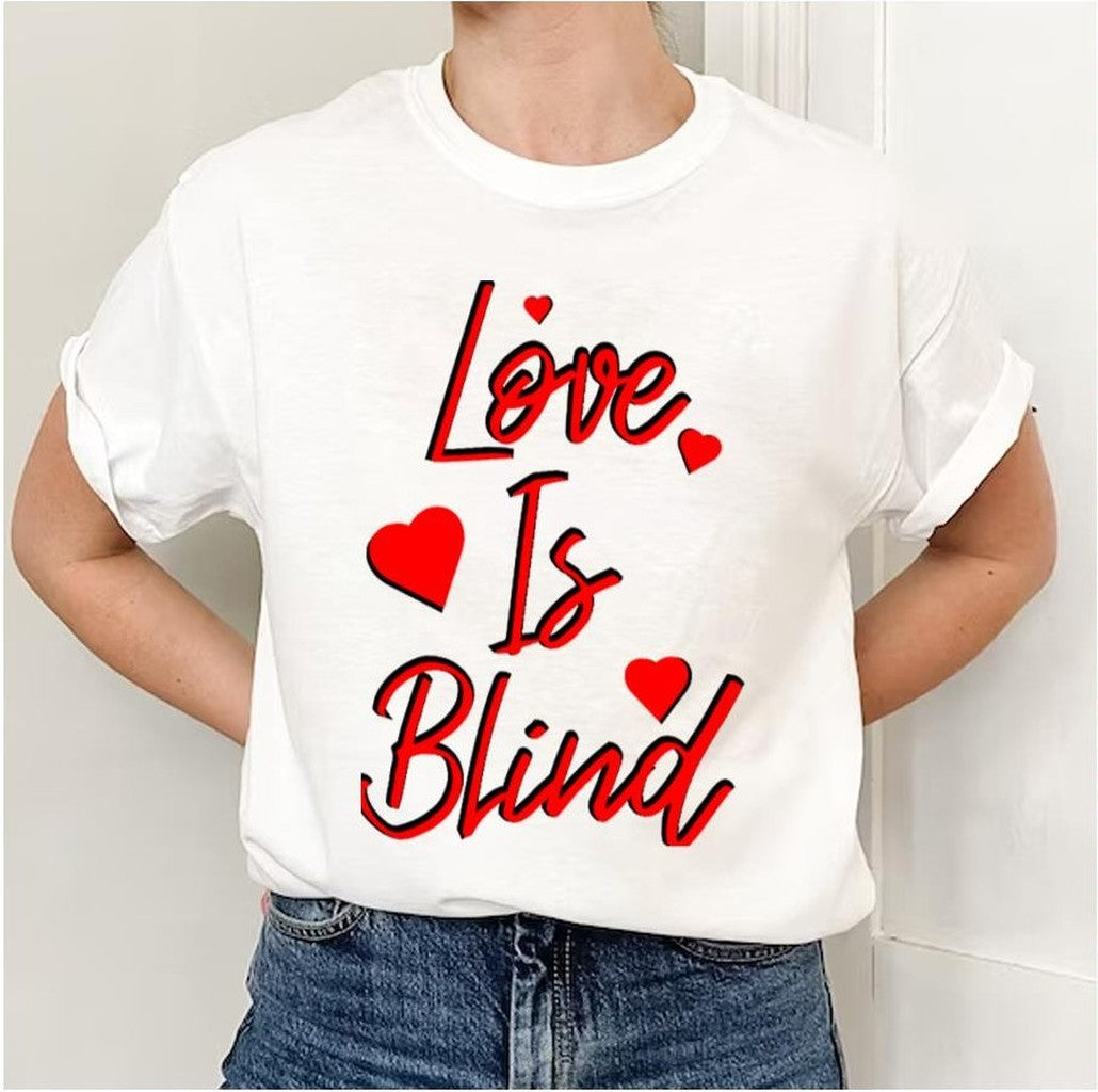 Red Text Design Love Is Blind Unisex Sweatshirt