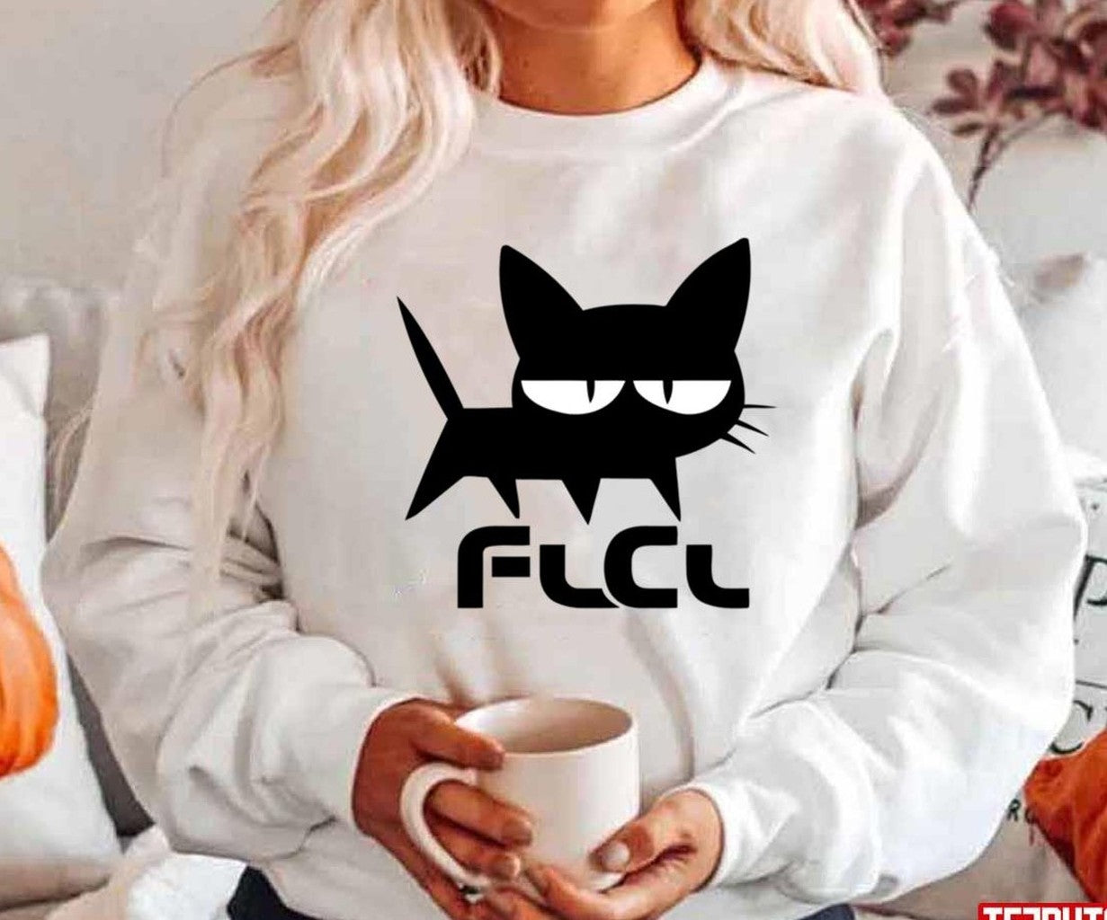 Takkun's Black Cat Bored Face Fooly Cooly Unisex Hoodie