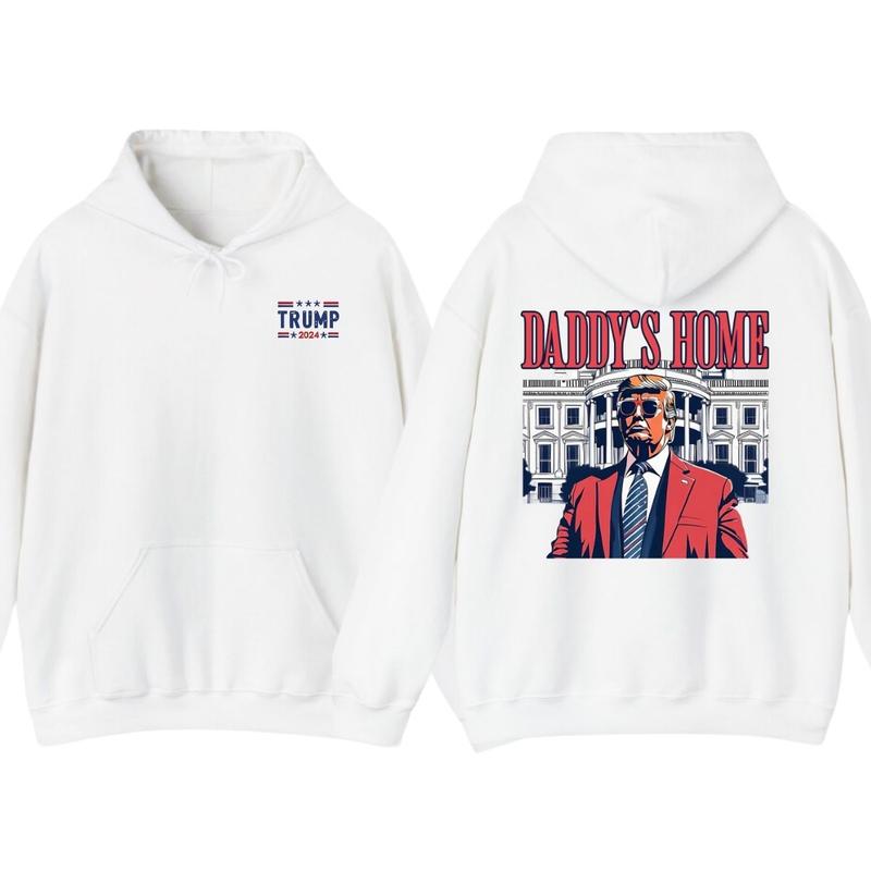 Daddy's Home Trummp Pink 2024 Maga 2024 Trummp Return 45 47 Tshirt - Sweatshirt - Hoodie, For Men, For Women, Classic Cotton