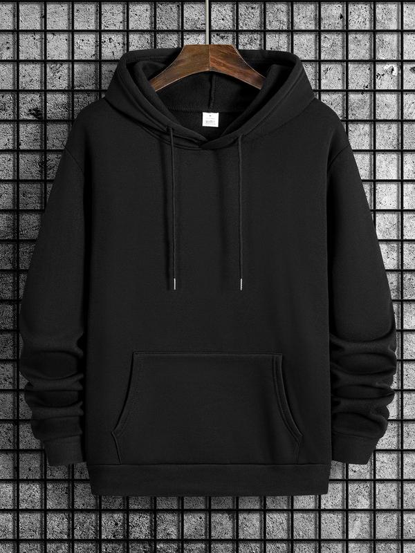 Men's Letter & Flag Print Drop Shoulder Graphic Hoodie, Casual Regular Fit Drawstring Sweatshirt for Holiday Wear, Spring & Fall FashionÂ