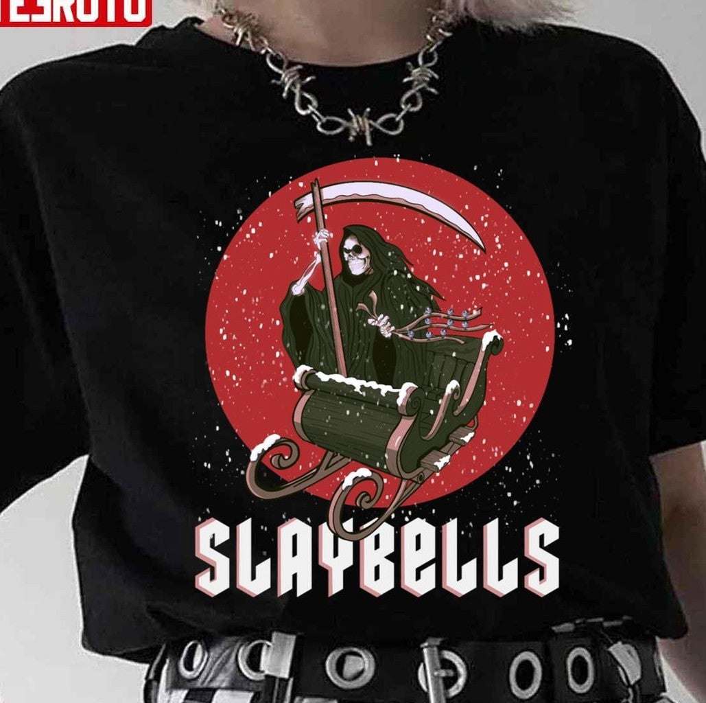 Slaybells Grim Reaper Christmas Holiday Vintage Sweatshirt