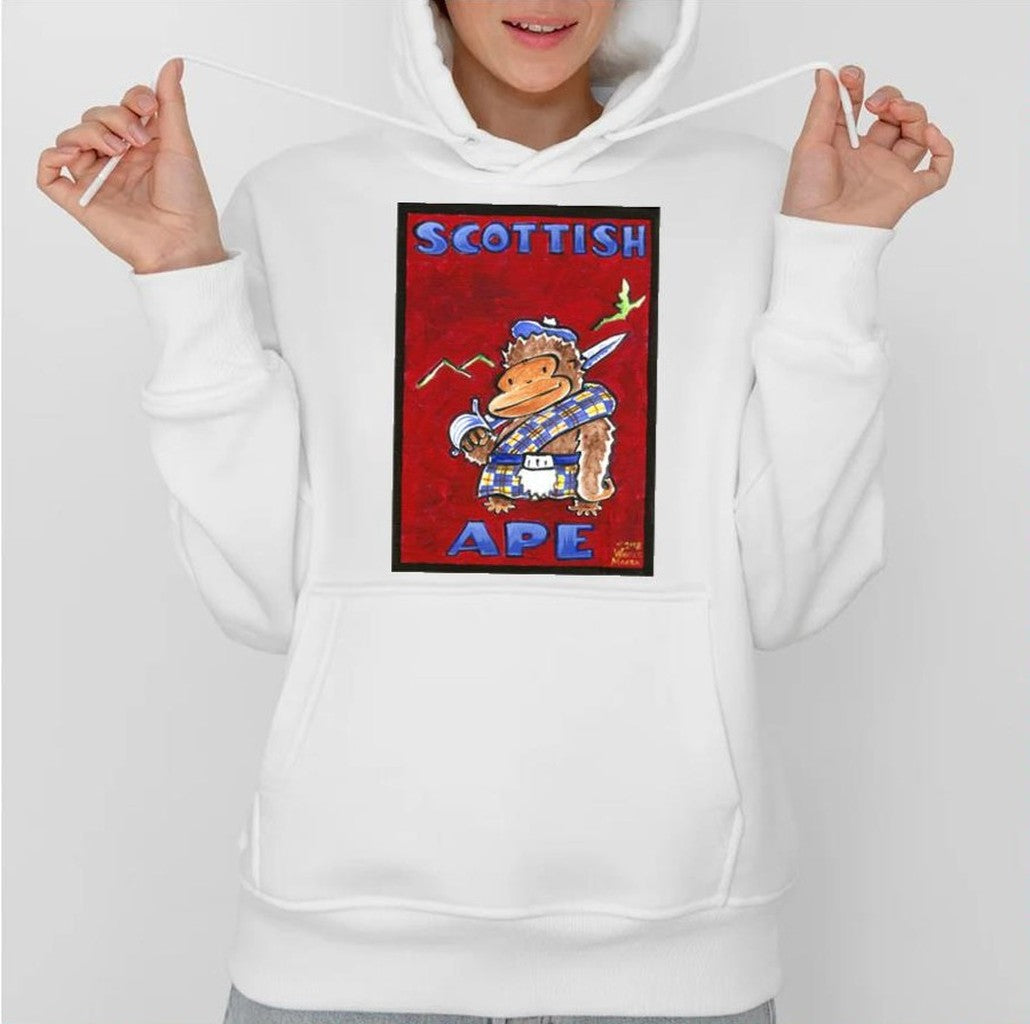 Scottish Ape On Red Unisex Sweatshirt
