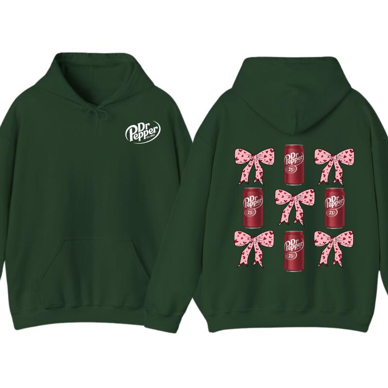 Dr Pepper Coquette Bow Pink T-Shirt Hoodie, Full color, unisex