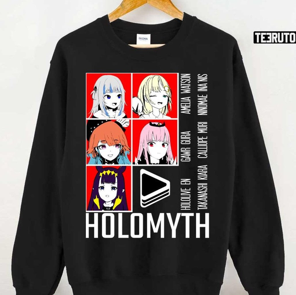 Red Panel Hololive En Holomyth Unisex T-Shirt