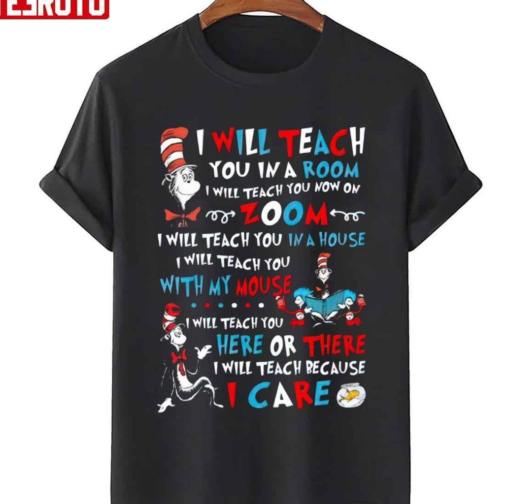Teacher Dr Seuss Inspired Teach On Zoom Unisex Sweatshirt