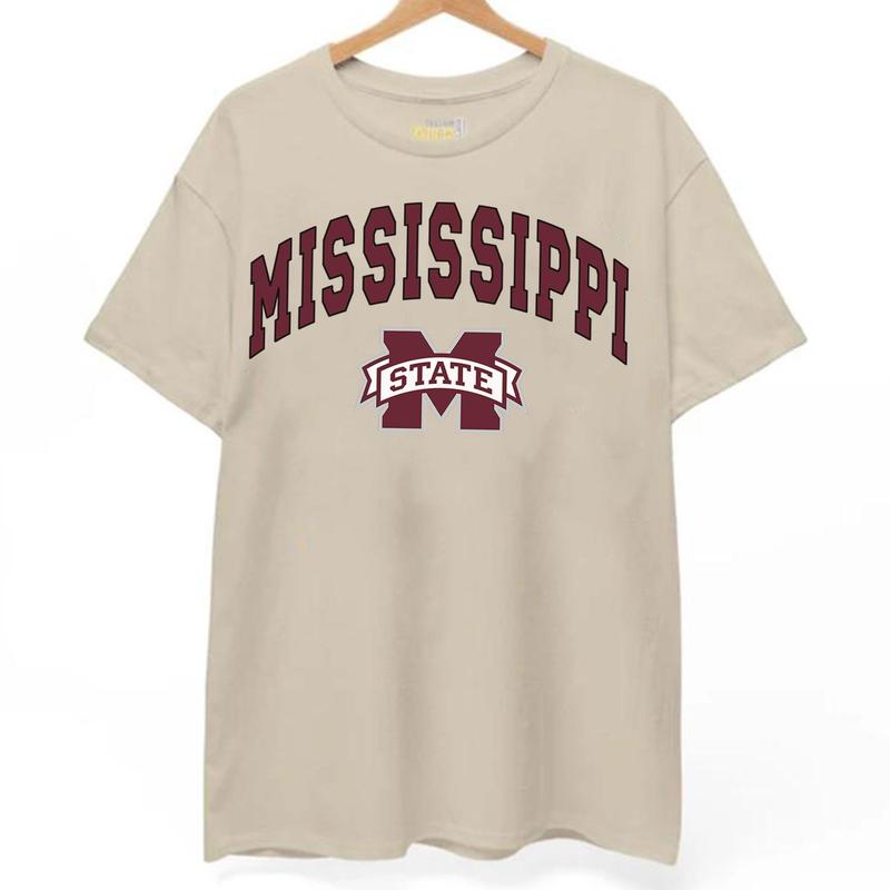 Mississippi State Bulldogs Vintage Football NCAA Sweatshirt University Crewneck for Game Day Unisex Cotton Tops