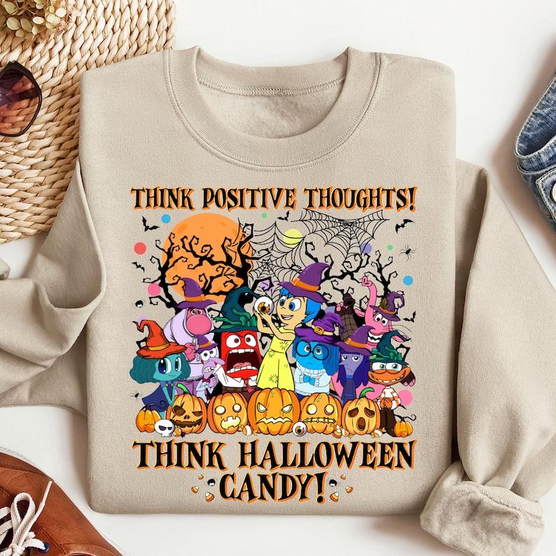 Inside Out Halloween Shirt, Think Positive Thoughts Shirt, Halloween Tee, Inside Out Halloween Matching Shirts, Joy Halloween Tee, Full Color, Graphic