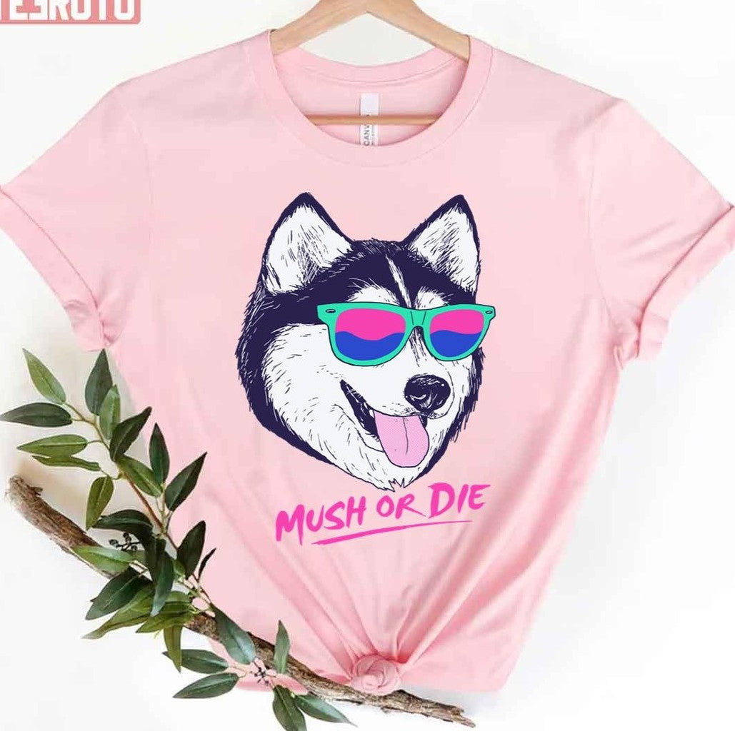Mush Or Die Retro Dog Unisex T-Shirt