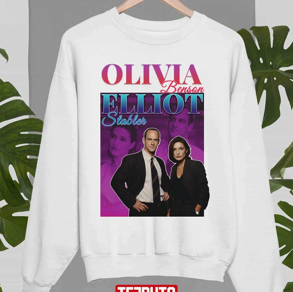 Olivia Benson & Elliot Stabler 90s Inspired Vintage Homage Law & Order Unisex Sweatshirt