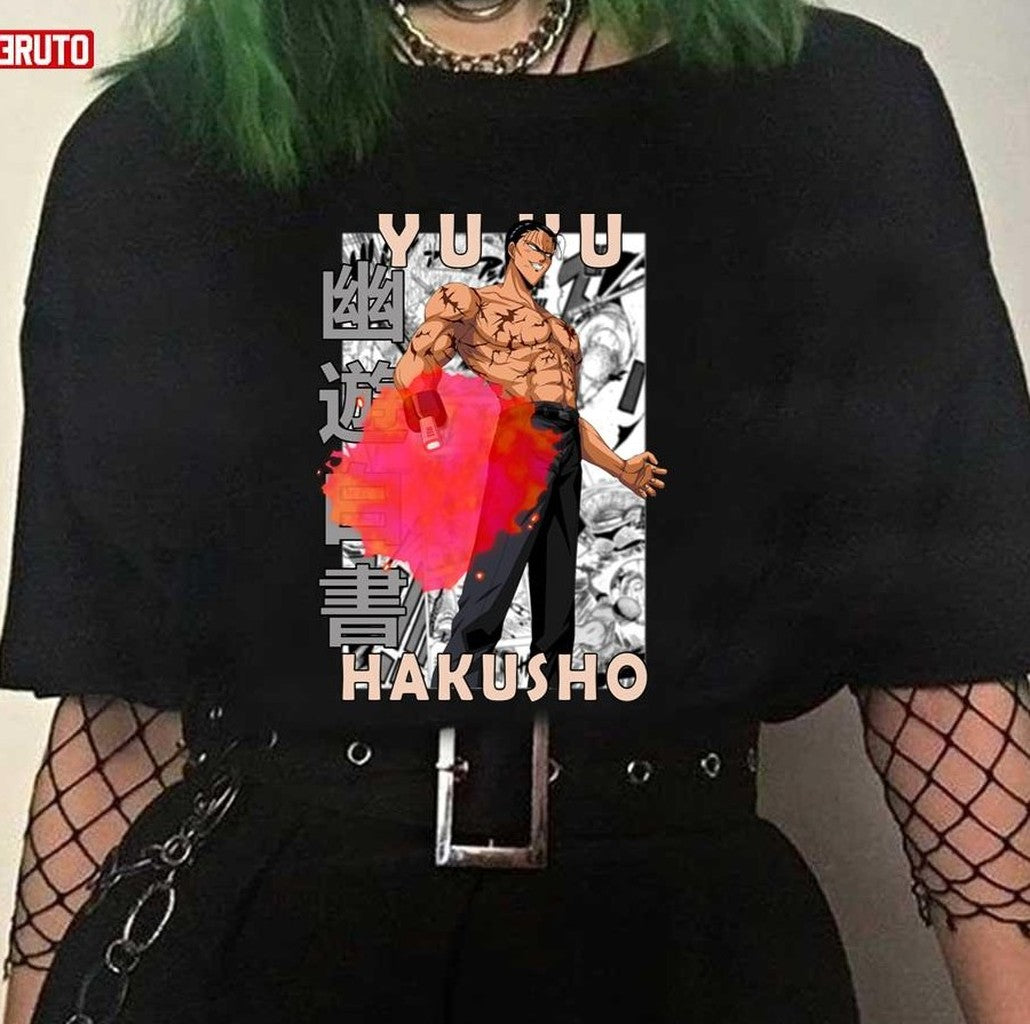 Shinobu Sensui Ghost Files Yuyu Hakusho Manga Style Design Unisex T-shirt