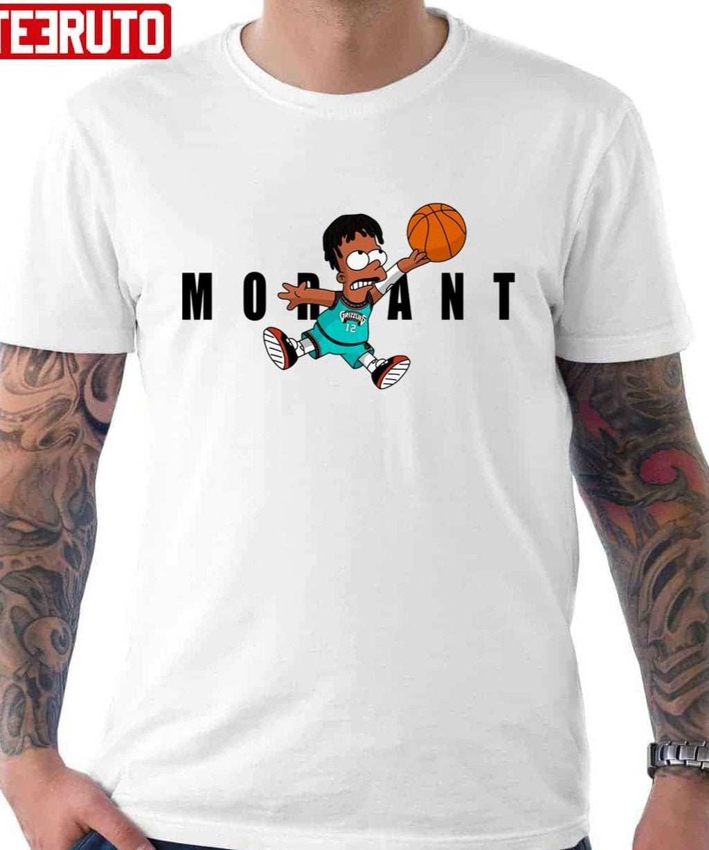 Morant The Simpsons Memphis Grizzlies Ja Morant White Unisex Hoodie