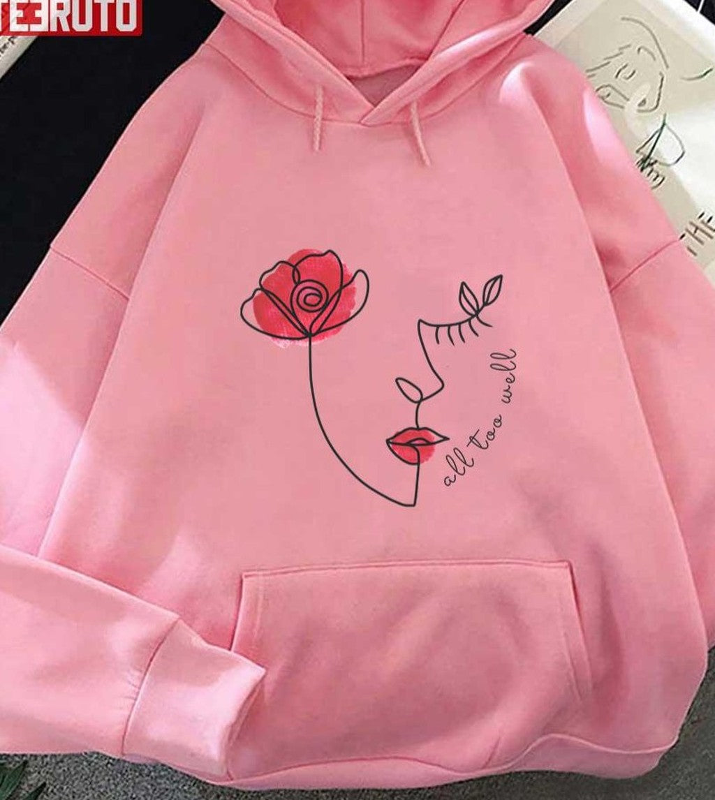 Taylor's Version Merch Red Simple Draw Line Unisex Hoodie