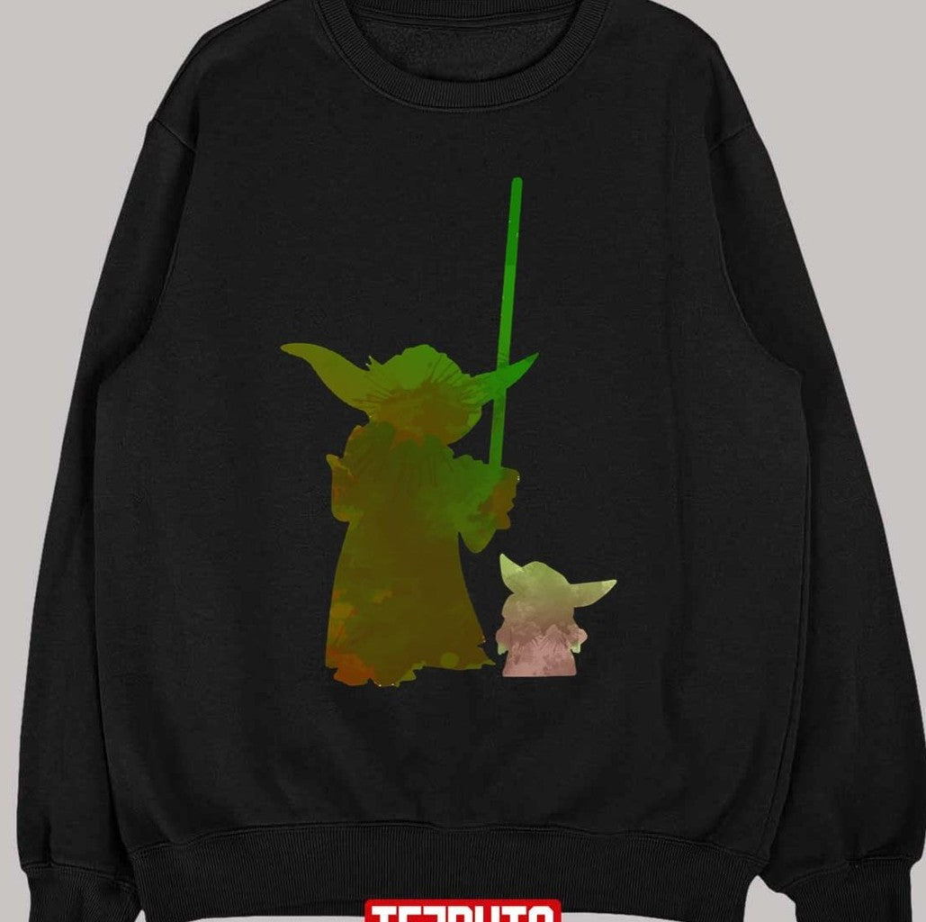 Baby And Elder Inspired Silhouette Yoda Grogu Star Wars Unisex T-Shirt