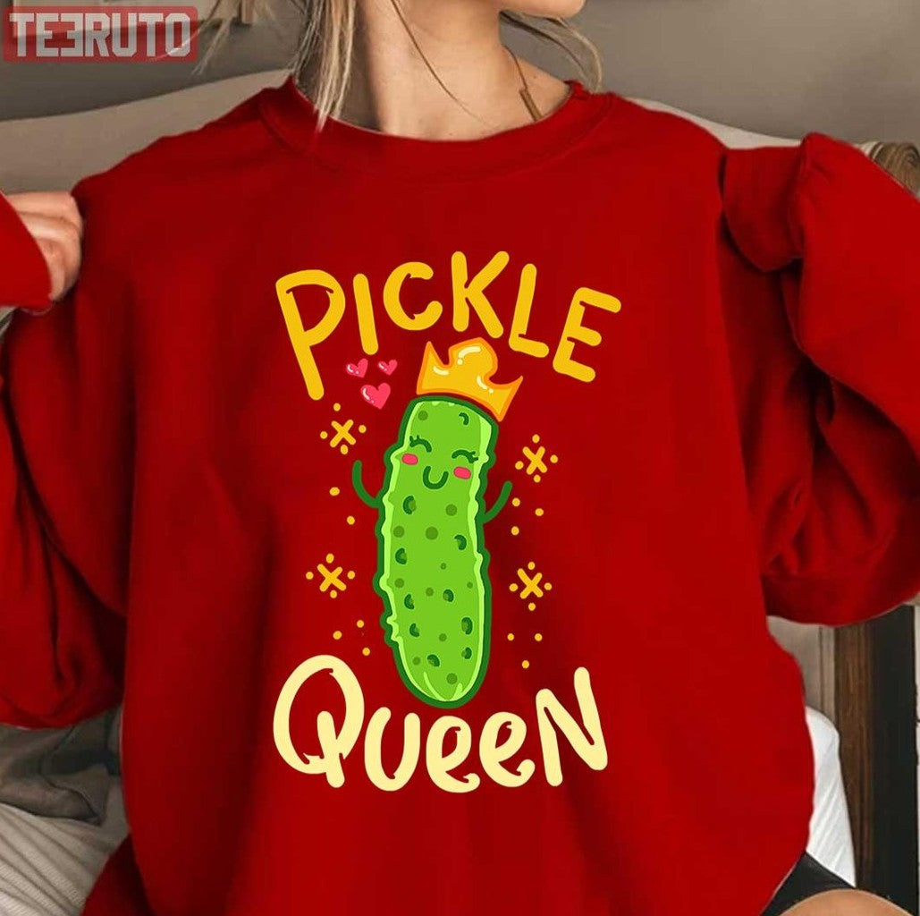 Pickle Queen Vegan Funny Cucumber Vegetable Unisex Sweatshirt
