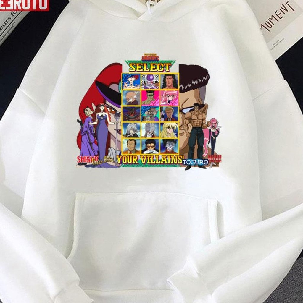 Queen Beryl Vs Toguro Select Your 90s Villains Anime Unisex T-shirt