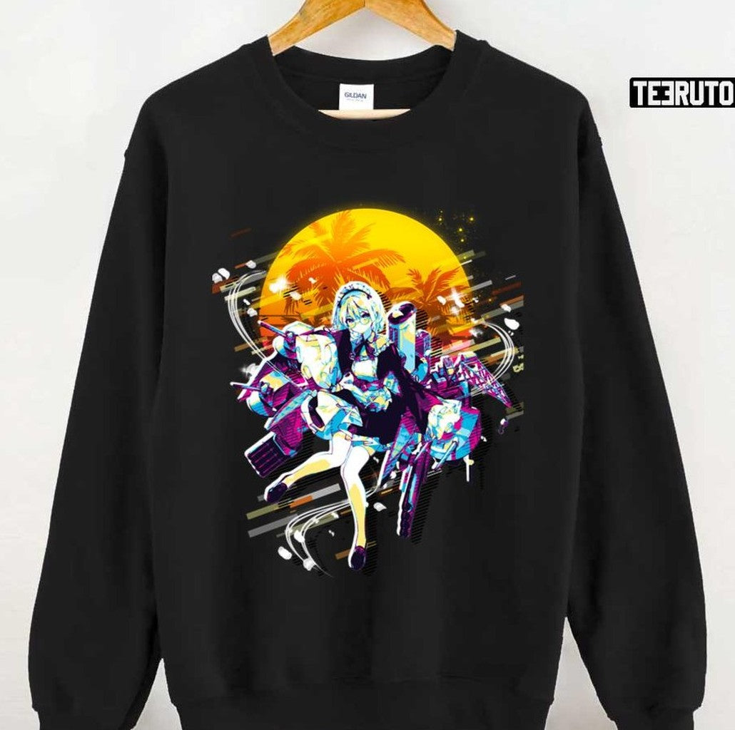 Neon Retro Azur Lane Enterprise Girl Unisex T-shirt