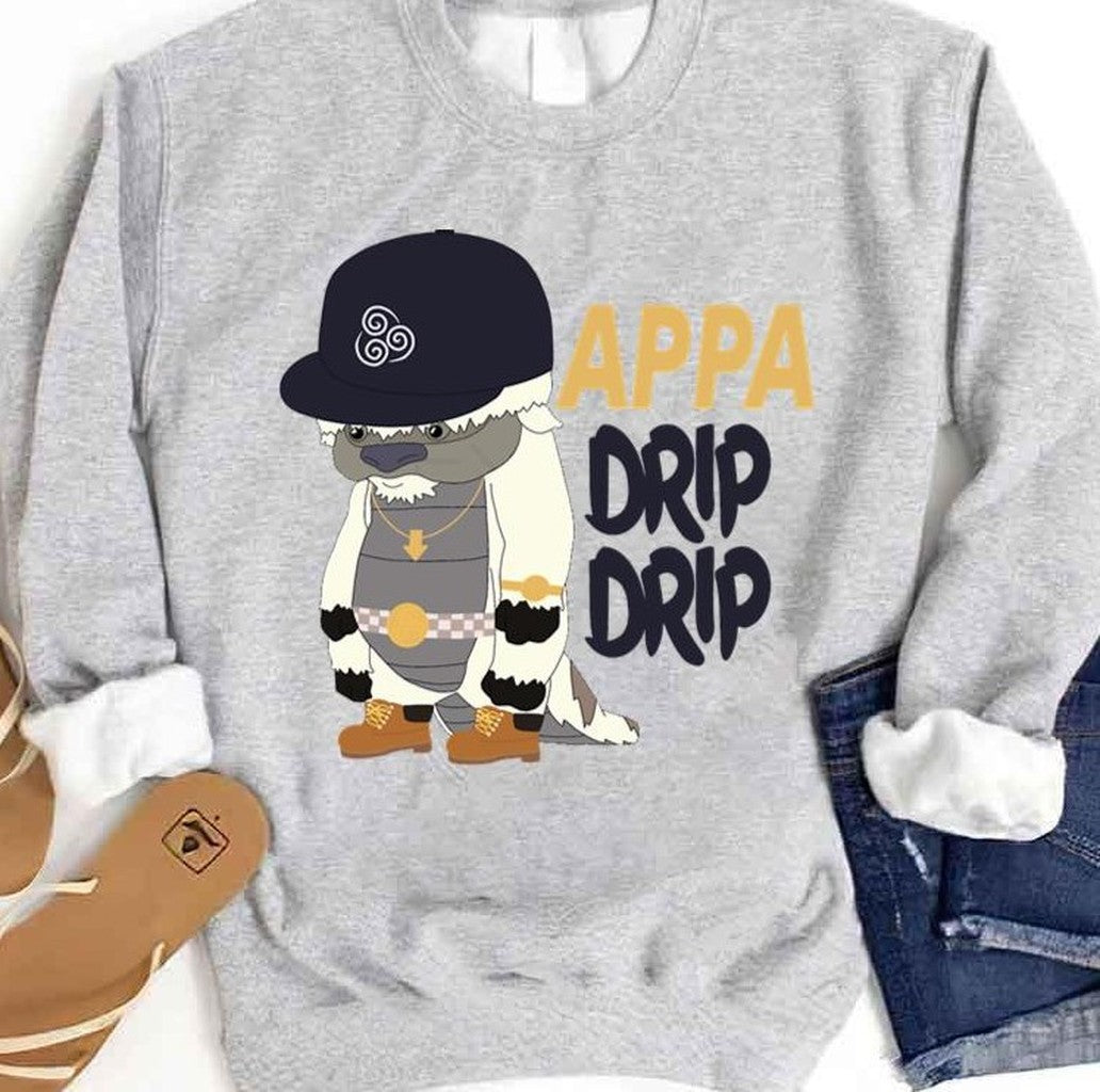 Appa Drip Drip Wearing A Cap Avatar The Last Airbender Unisex Sweatshirt