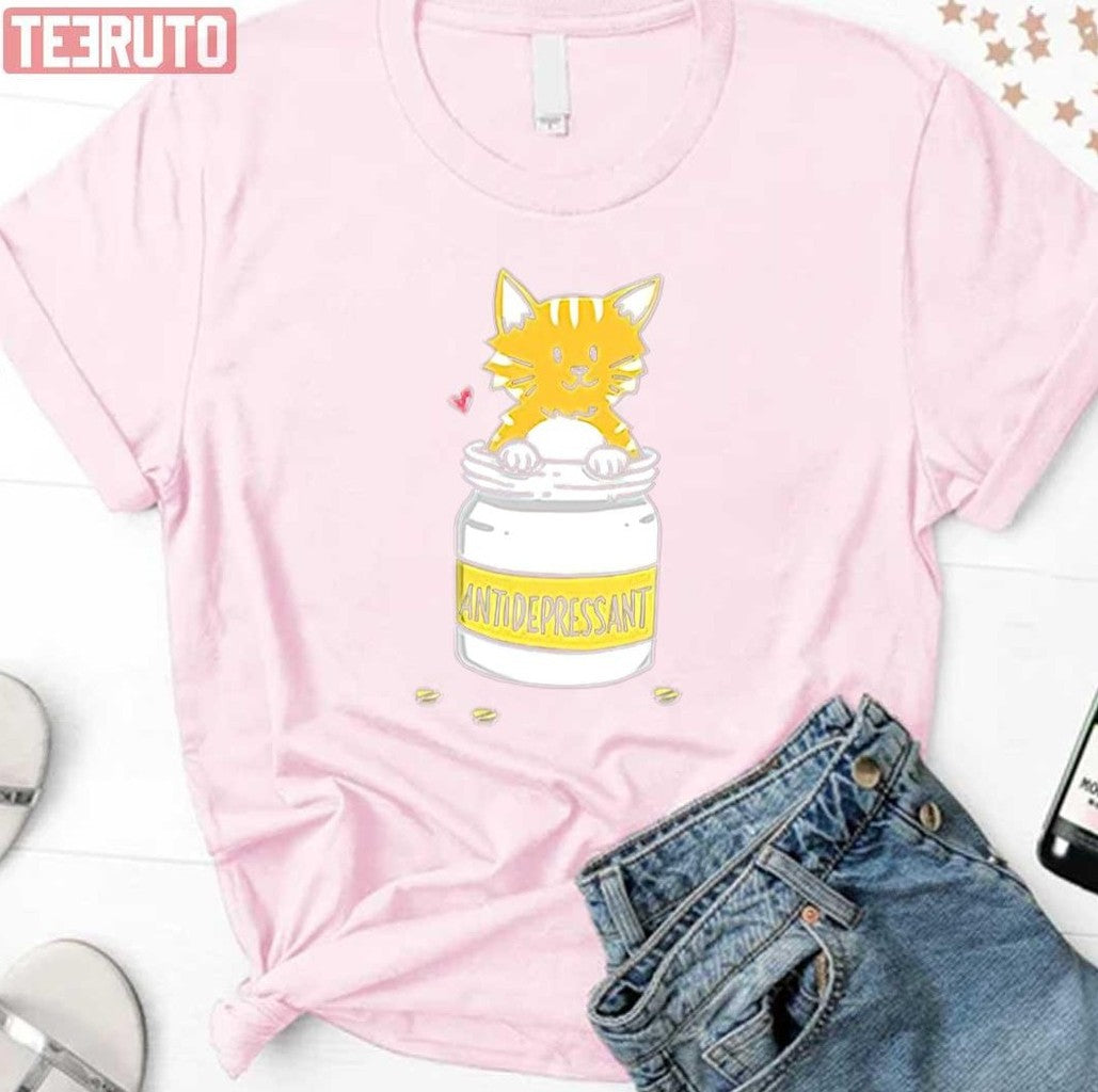Antidepressant Depressive Anxiety Pills Cat Cute Kitte Unisex Sweatshirt