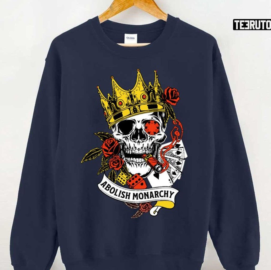 Anti Monarchy Abolish Royals Skull Art Unisex T-Shirt