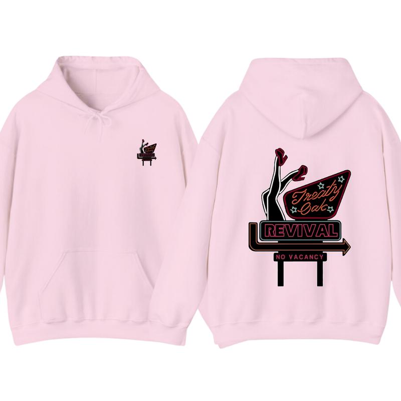 Treaty Oak Revival hoodie, Retro Neon Sign, Inspired Design With Bold Graphics Menswear Sweaters Tops Wetsuit Casual Long Sleeve Pullover