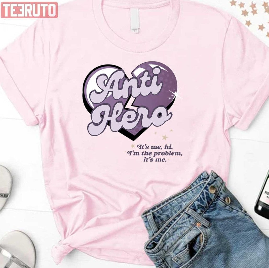 Anti-Hero Purple Heart It's Me, Hi, I'm The Problem Unisex T-Shirt