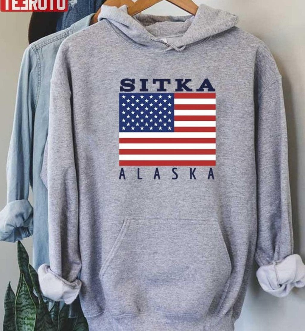 Sitka Alaska Usa Flag Unisex Sweatshirt