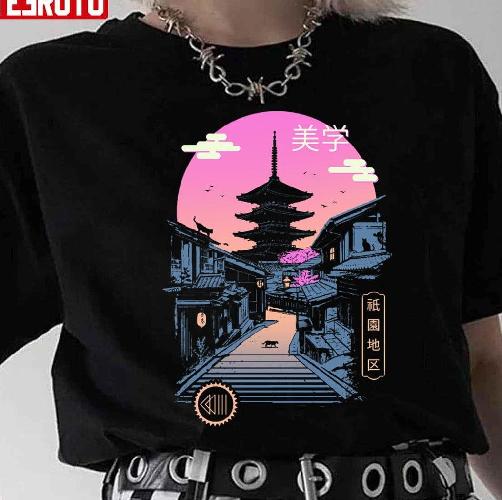 Pagoda Wave Aesthetics Unisex Hoodie