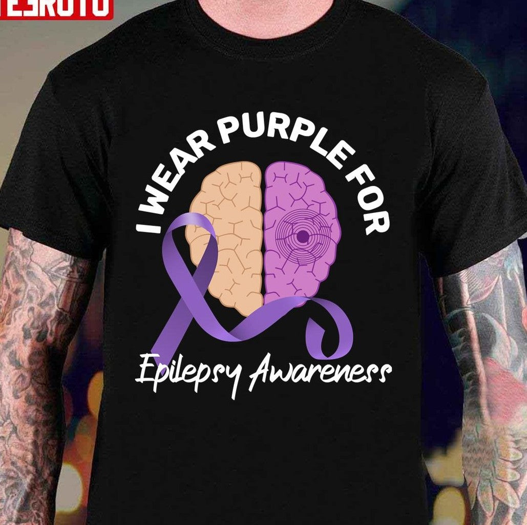Purple Ribbon Warrior For Epilepsy Awareness Unisex T-Shirt