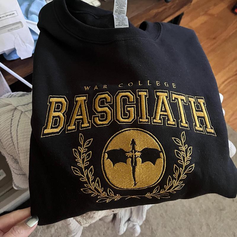 EMBROIDERED Basgiath War College Sweatshirt, Fourth Wing Shirt, Dragon Rider, Rebecca Yorros, Fourth Wing, Violet Sorrengail, Bookish Shirt