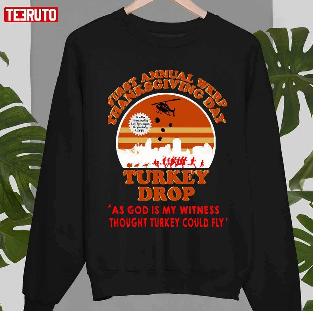 Sitcom WKRP in Cincinnati Thanksgiving Day Turkey Drop Unisex Hoodie