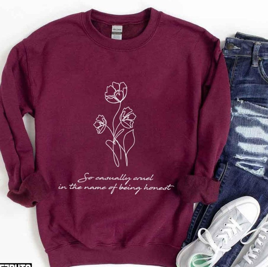 Red Taylor Flower Vintage Unisex Sweatshirt