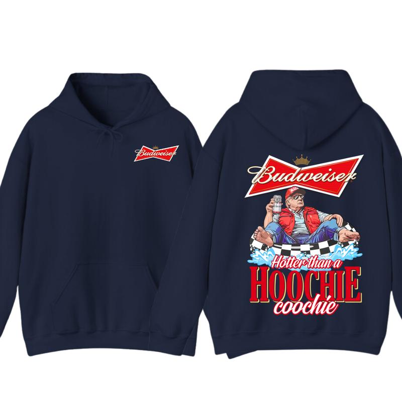 Budweiserr, Beer, Budweiser Hotter than a Hoochie Coochie Beer 2 Sides Hoodie, For Men, For Women
