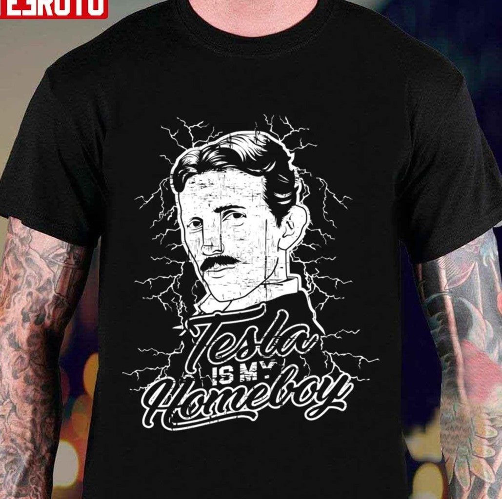 Nicola Tesla Is My Home Boy White Art Unisex Hoodie