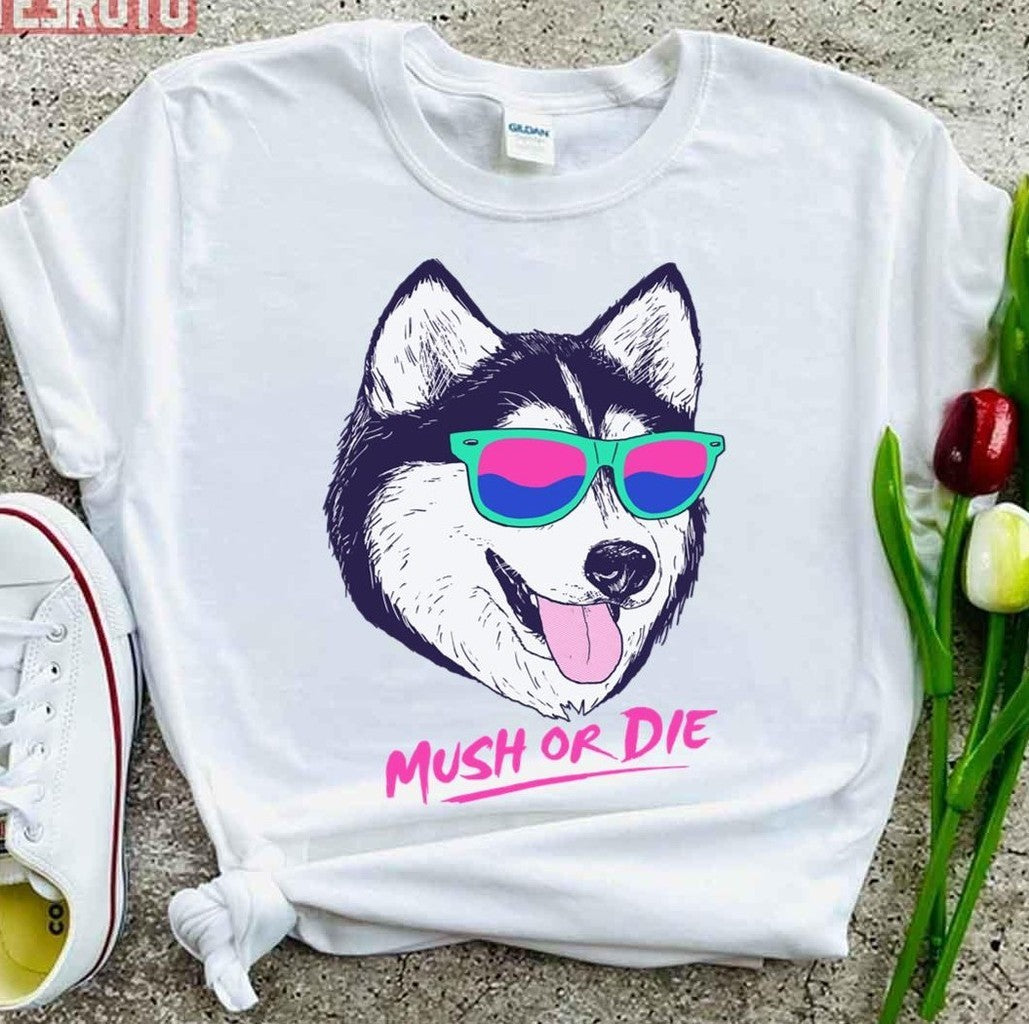 Mush Or Die Retro Dog Unisex T-Shirt
