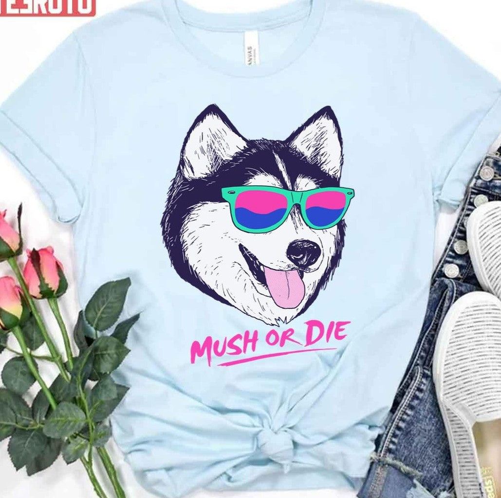 Mush Or Die Retro Dog Unisex T-Shirt