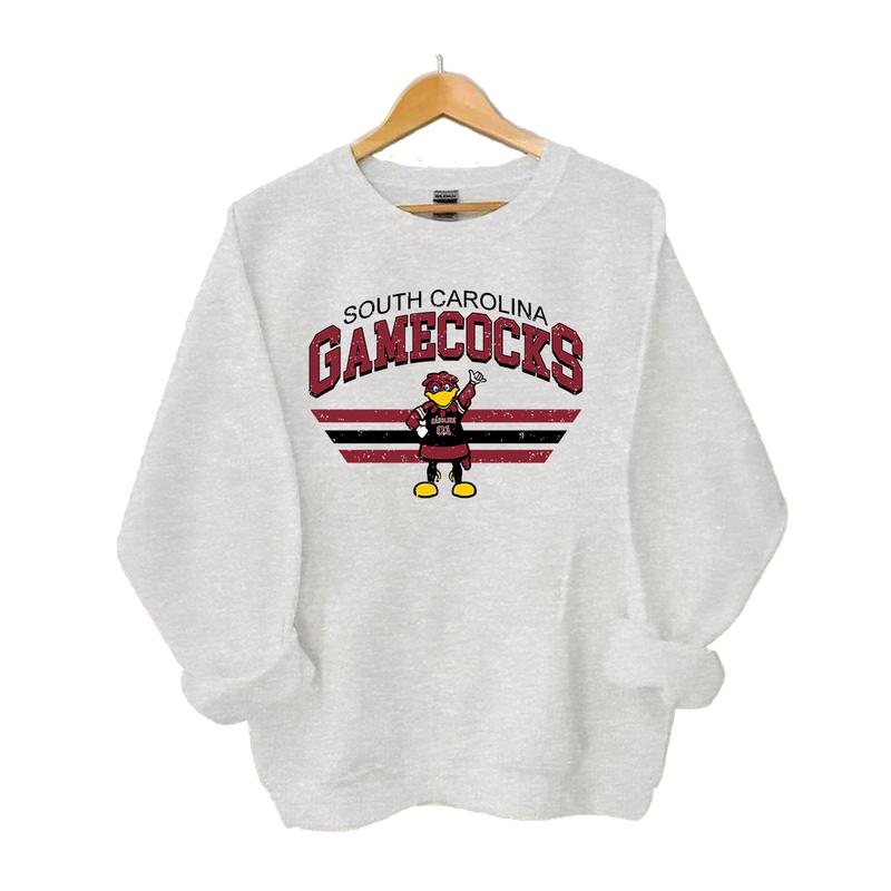 Retro NCAA College Football Mascot Crewneck Sweatshirt Classic Menswear Tops Cotton Sweaters Sport Fabric Casual Embroidered Hoodie