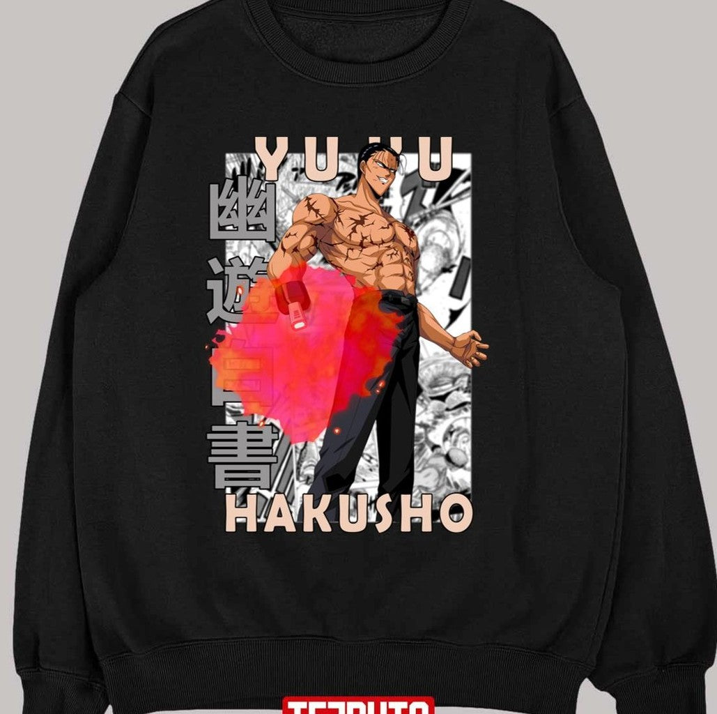 Shinobu Sensui Ghost Files Yuyu Hakusho Manga Style Design Unisex T-shirt