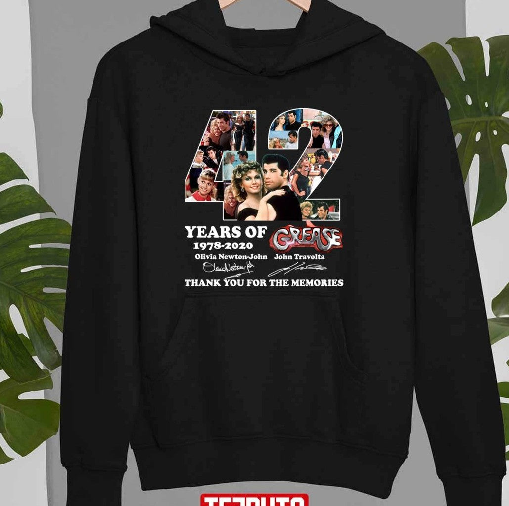 42 Years Of 1978 2020 Grease Musical Romantic Movie Funny Danny Zúkó Sandy Olsson Black Unisex T-shirt