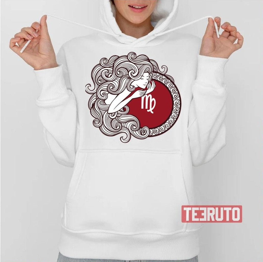 Red Virgo Astrology Maiden Zodiac Shirt Unisex Sweatshirt