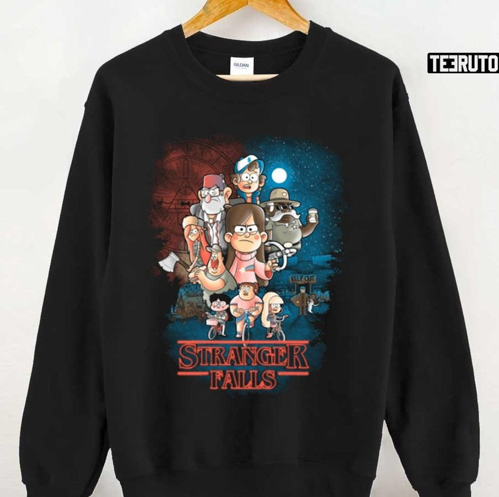 Stranger Falls Gravity Falls Stranger Things Inspired Unisex T-shirt