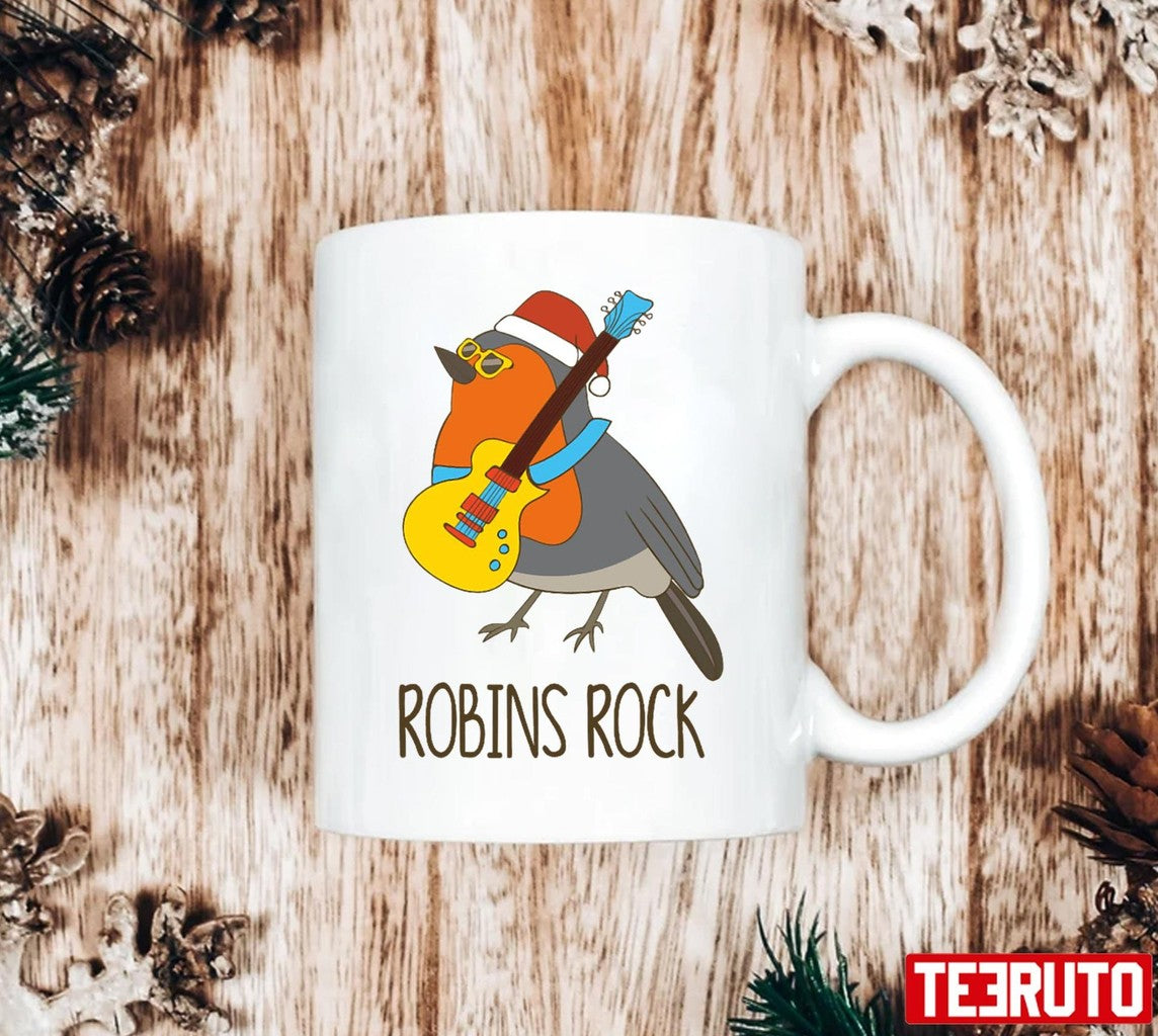 Robins Rock Funny Cute Rocking Bird Robin Christmas Unisex Sweatshirt