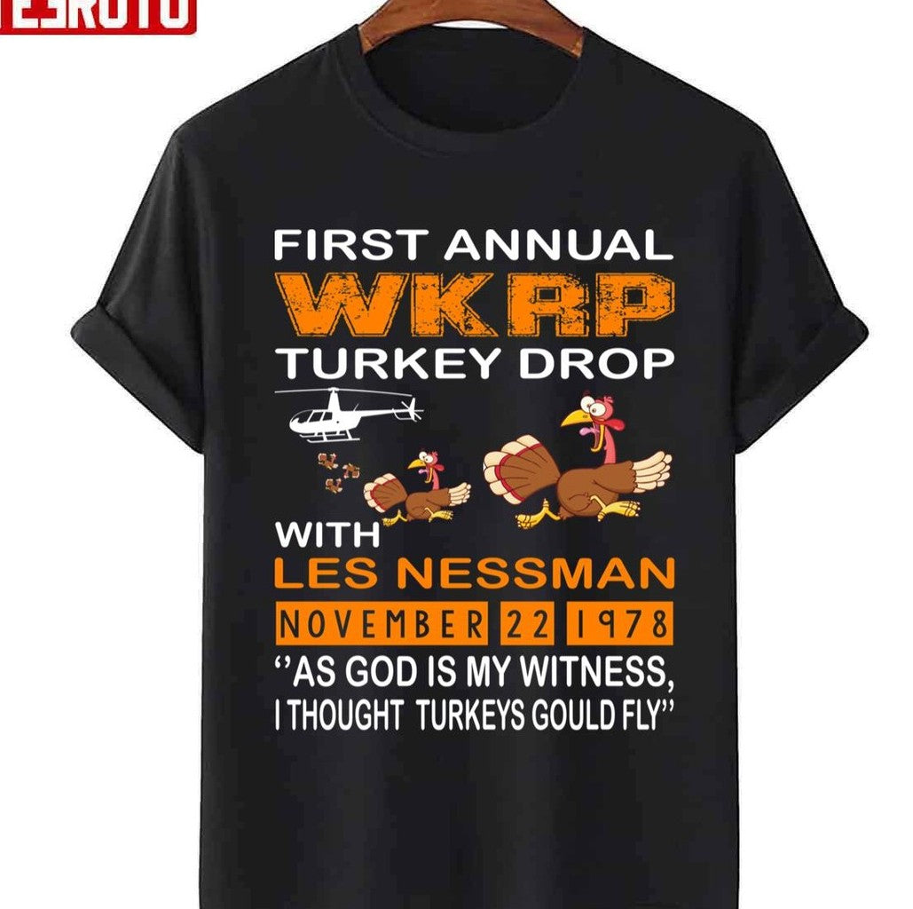 Sitcom Wkrp Turkey Drop Wkrp In Cincinnati Woodsman 1978 Unisex Sweatshirt