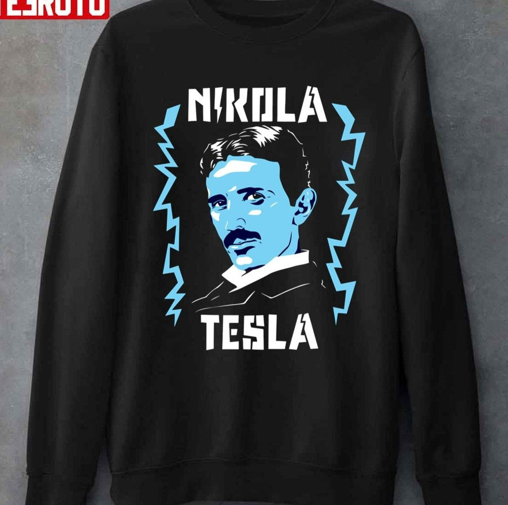 Animated Portrait Nicola Tesla The Legend Unisex Hoodie