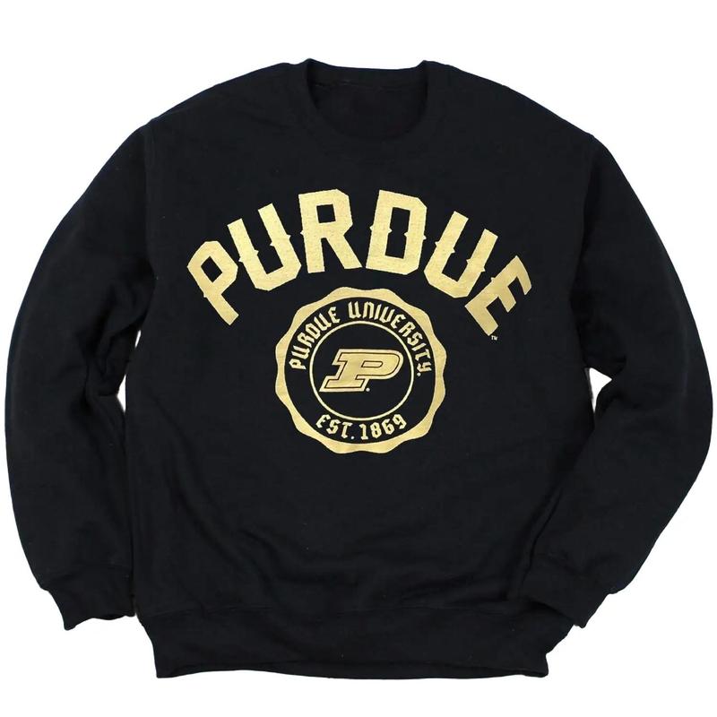 Purdue University Seal T-Shirt with Fan Gift Cotton Menswear
