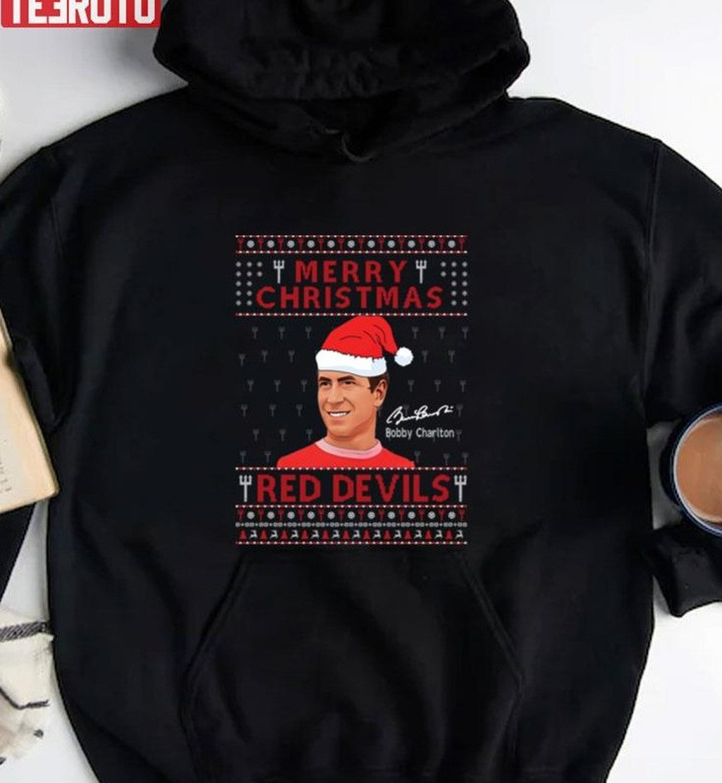 Sir Bobby Charlton Manchester United Merry Christmas Red Evil Unisex Sweatshirt