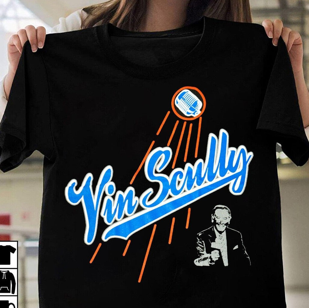 NEW!! RIP Legend Vin Scully 2022 Los Angeles Dodgers Thank You T-Shirt