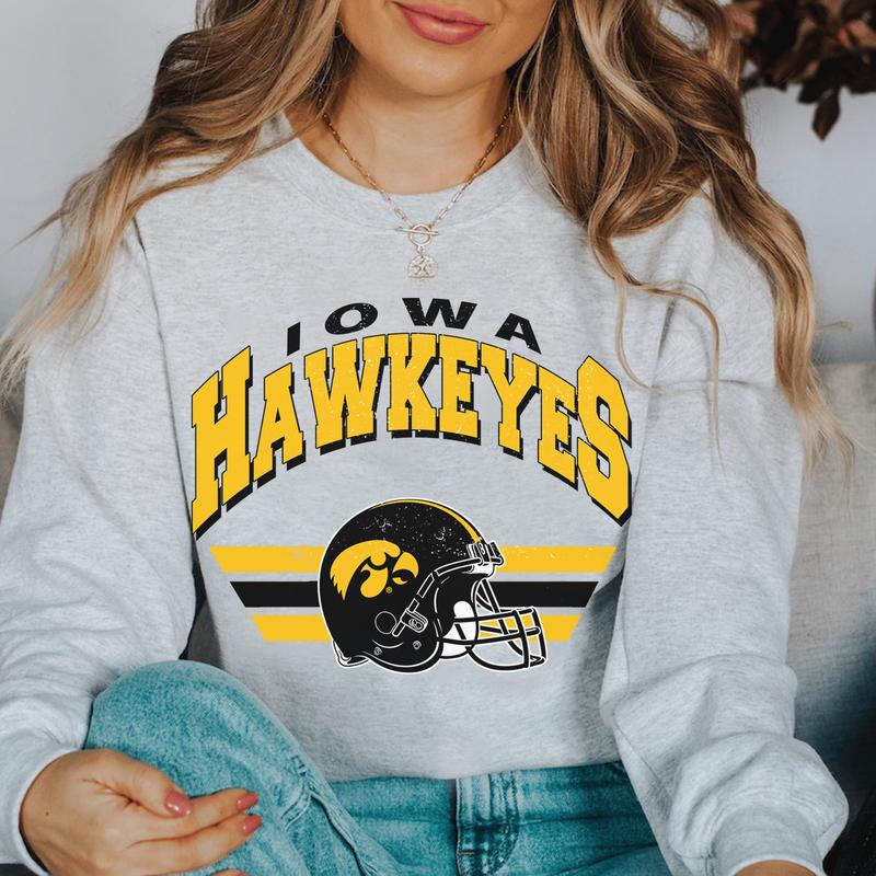 20. University of Iowa Vintage Football Sweatshirt, Hawkeyes Fan Gear, NCAA Game Day Apparel for Sports Enthusiasts